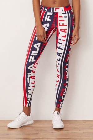 FILA Zahra Leggings Navy / White / Red,Womens Clothing | CA.ZKUWDJ719